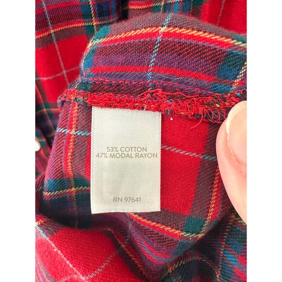 J. JILL | Petite Red Plaid Button Up Long Sleeve Shirt Top | XL - Picture 6 of 7
